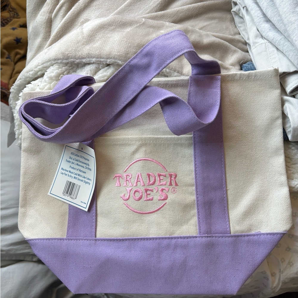 Purple and Cream Tote Bag